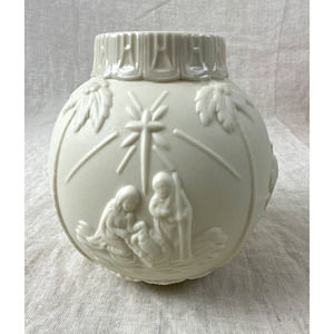Lenox Christmas Nativity Candle Holder Votive Porcelain Ornamental Glow NWB